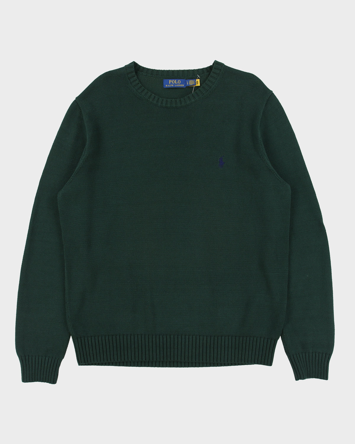Vintage Polo Ralph Lauren Cotton Knit Ribbed Crewneck Jumper - L