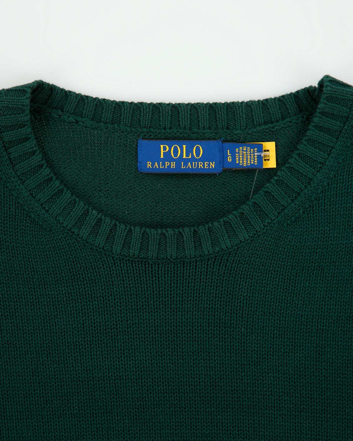 Vintage Polo Ralph Lauren Cotton Knit Ribbed Crewneck Jumper - L