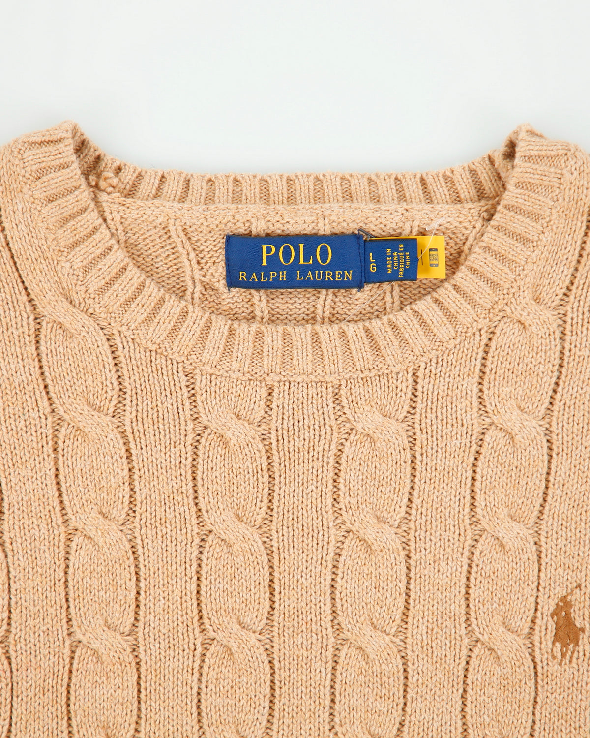 Vintage Polo Ralph Lauren Cable Knit Jumper - L