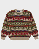 Vintage 1990s Wm. H. Leisham Wool Patterned Chunky Knit Jumper - L