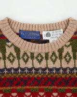 Vintage 1990s Wm. H. Leisham Wool Patterned Chunky Knit Jumper - L
