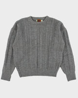 Vintage 1990s Boston Traders Chunky Cable Rib Knit Wool Jumper - L