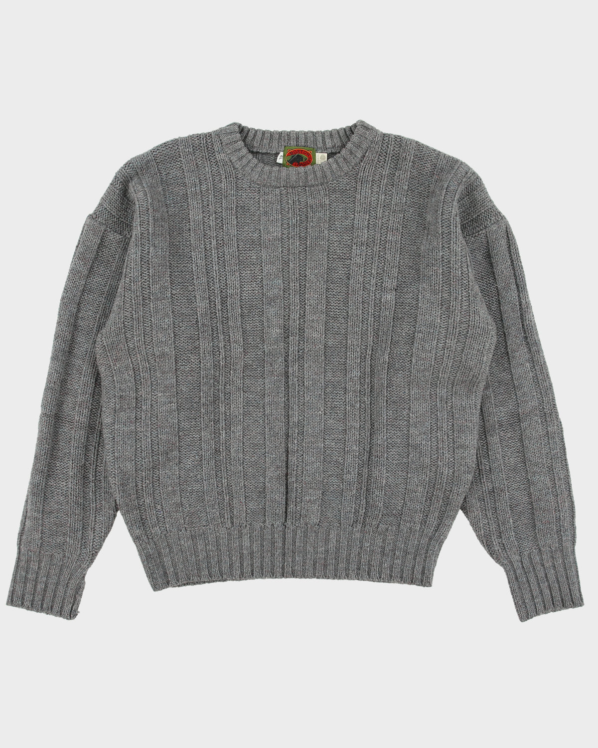 Vintage 1990s Boston Traders Chunky Cable Rib Knit Wool Jumper - L