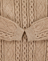 Vintage Erin Knitwear Made In Ireland Wool Aran Cable Knit Chunky Heavyweight Jumper - XL