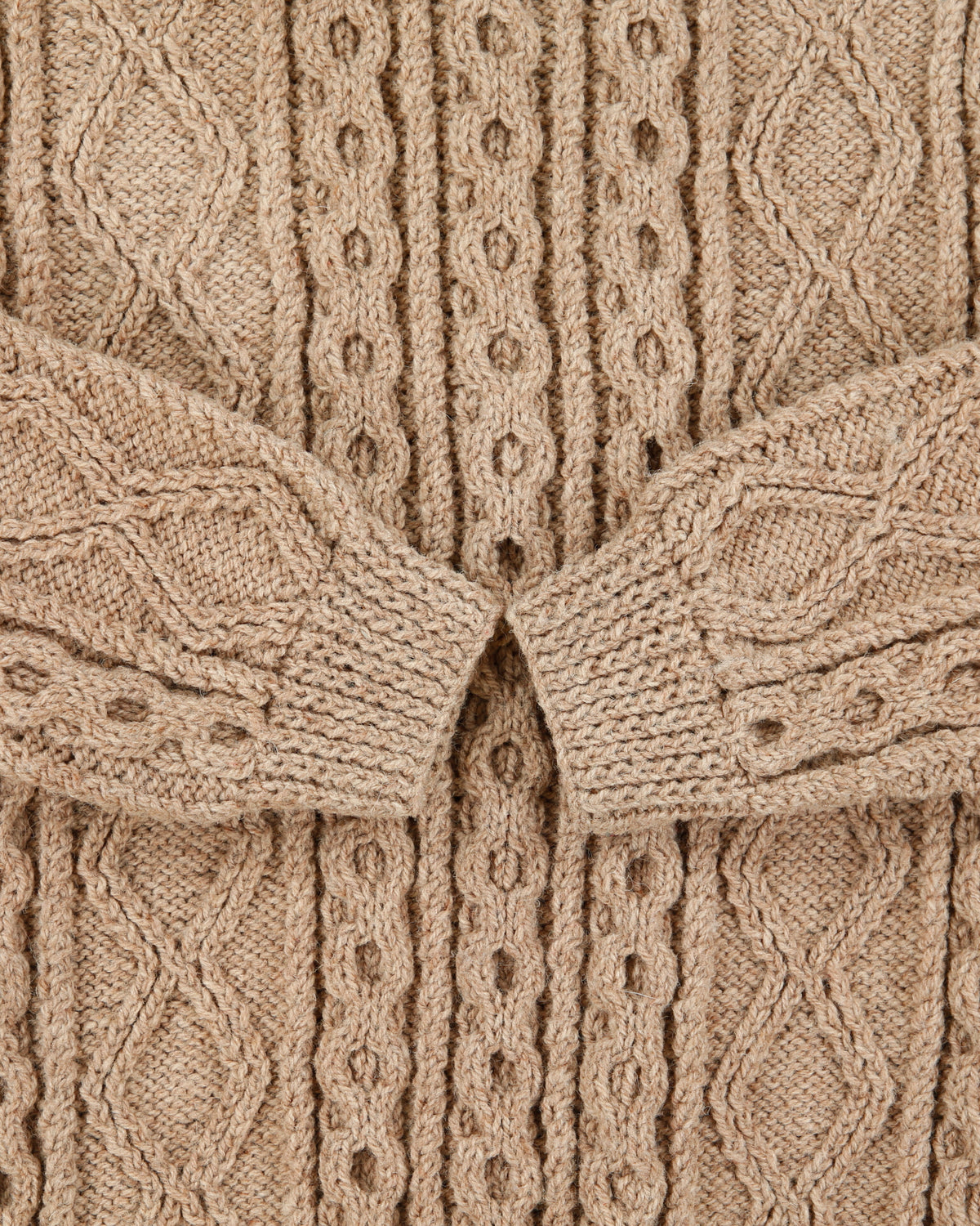 Vintage Erin Knitwear Made In Ireland Wool Aran Cable Knit Chunky Heavyweight Jumper - XL
