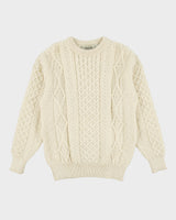 Vintage Aran Sweater Market Made In Ireland Wool Aran Knit Chunky Jumper - S