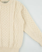 Vintage Aran Sweater Market Made In Ireland Wool Aran Knit Chunky Jumper - S