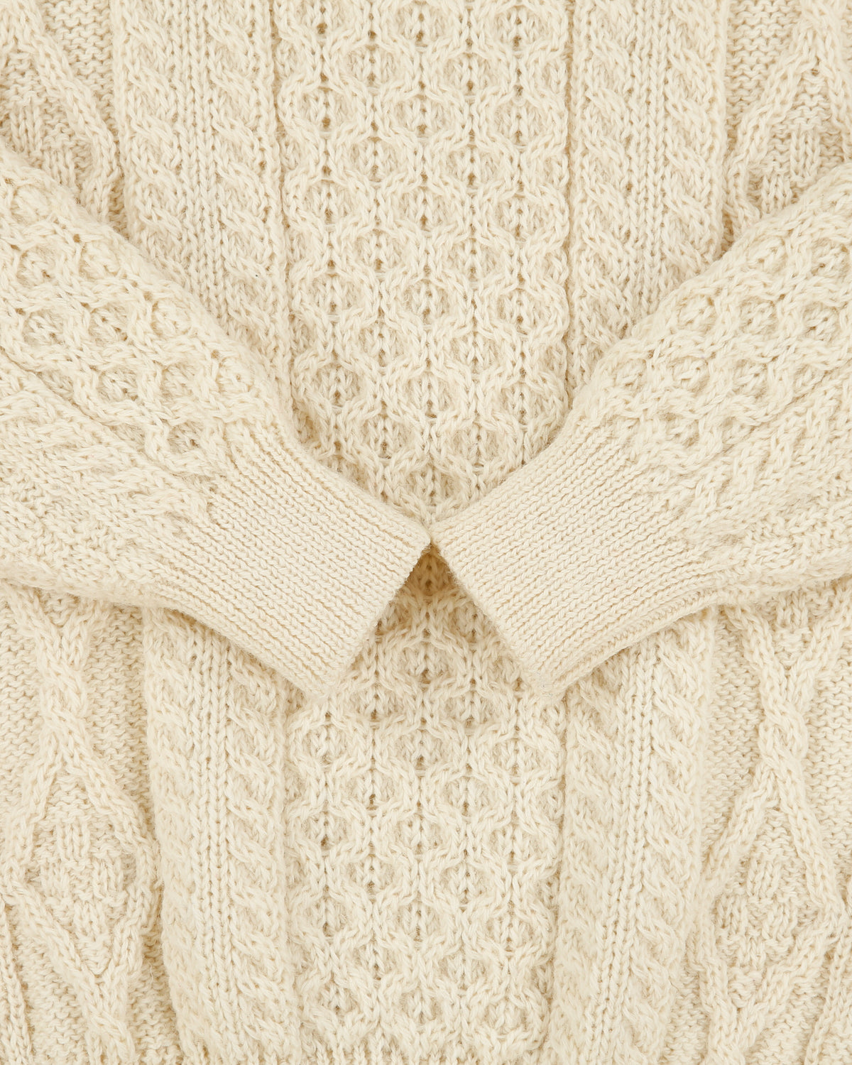 Vintage Aran Sweater Market Made In Ireland Wool Aran Knit Chunky Jumper - S