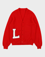 Vintage 1960s Varsity College Letterman Wool Knit Made In USA Cardigan - L