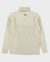 DSWT Vintage F/W 2003 Y2K Point Zero Chunky Ribbed Knit Roll Neck Jumper - XL