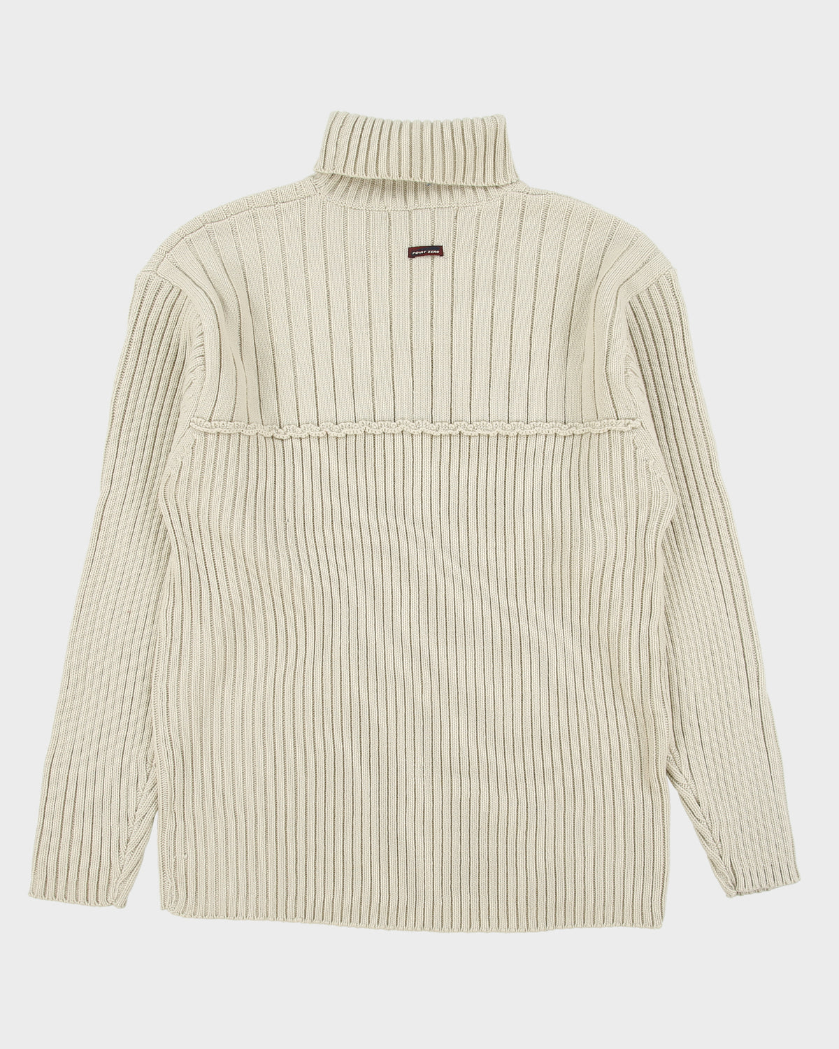 DSWT Vintage F/W 2003 Y2K Point Zero Chunky Ribbed Knit Roll Neck Jumper - XL