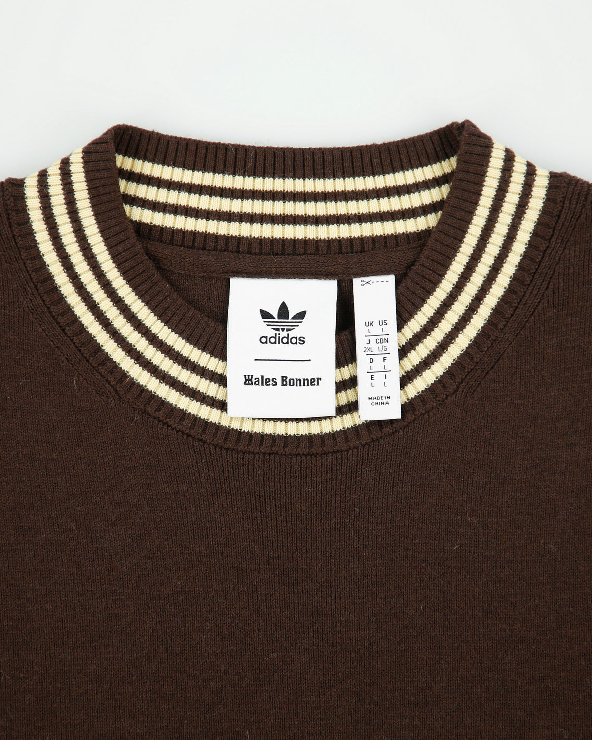 F/W 2023 Adidas Originals X Wales Bonner Wool Blend Ribbed Knit Crewneck Jumper - L