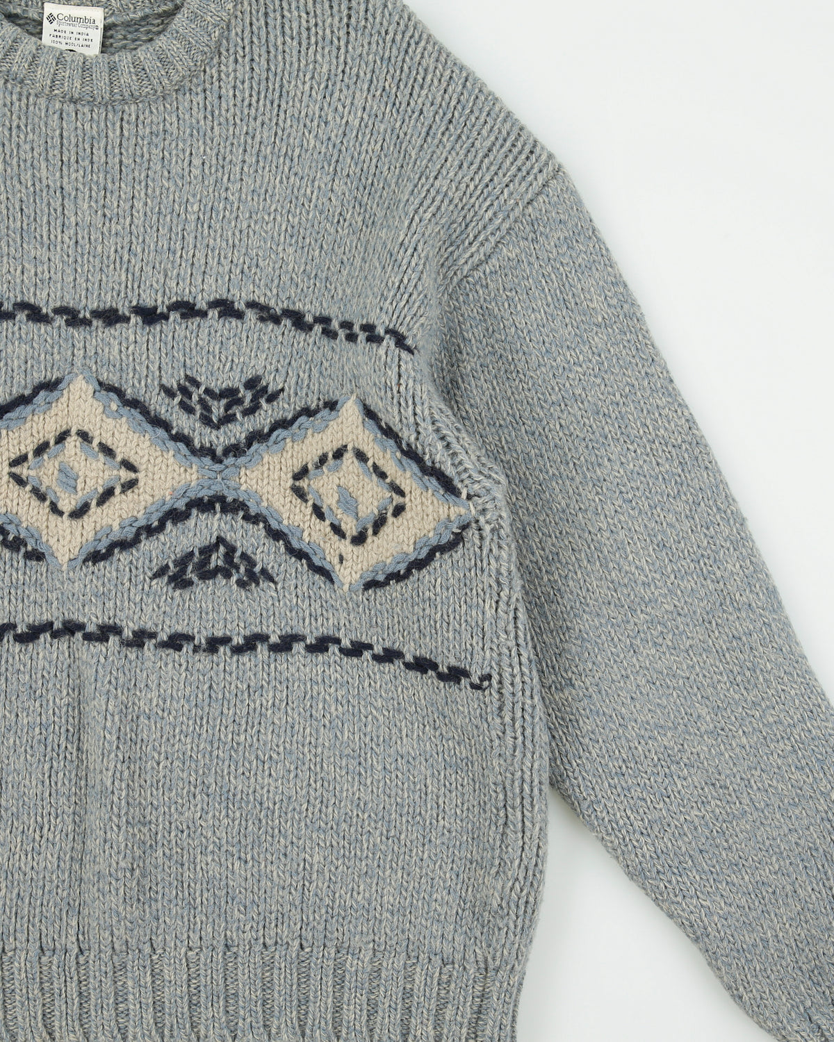 Vintage 1990s Columbia Wool Chunky Heavyweight Jumper - L