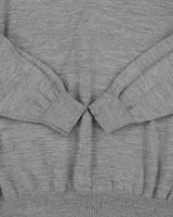 Maerz Muenchen Marl Grey Merino Wool Knit V-Neck Jumper - L