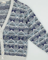 Vintage 1990s London Fog Abstract Textured Knit Cardigan - L