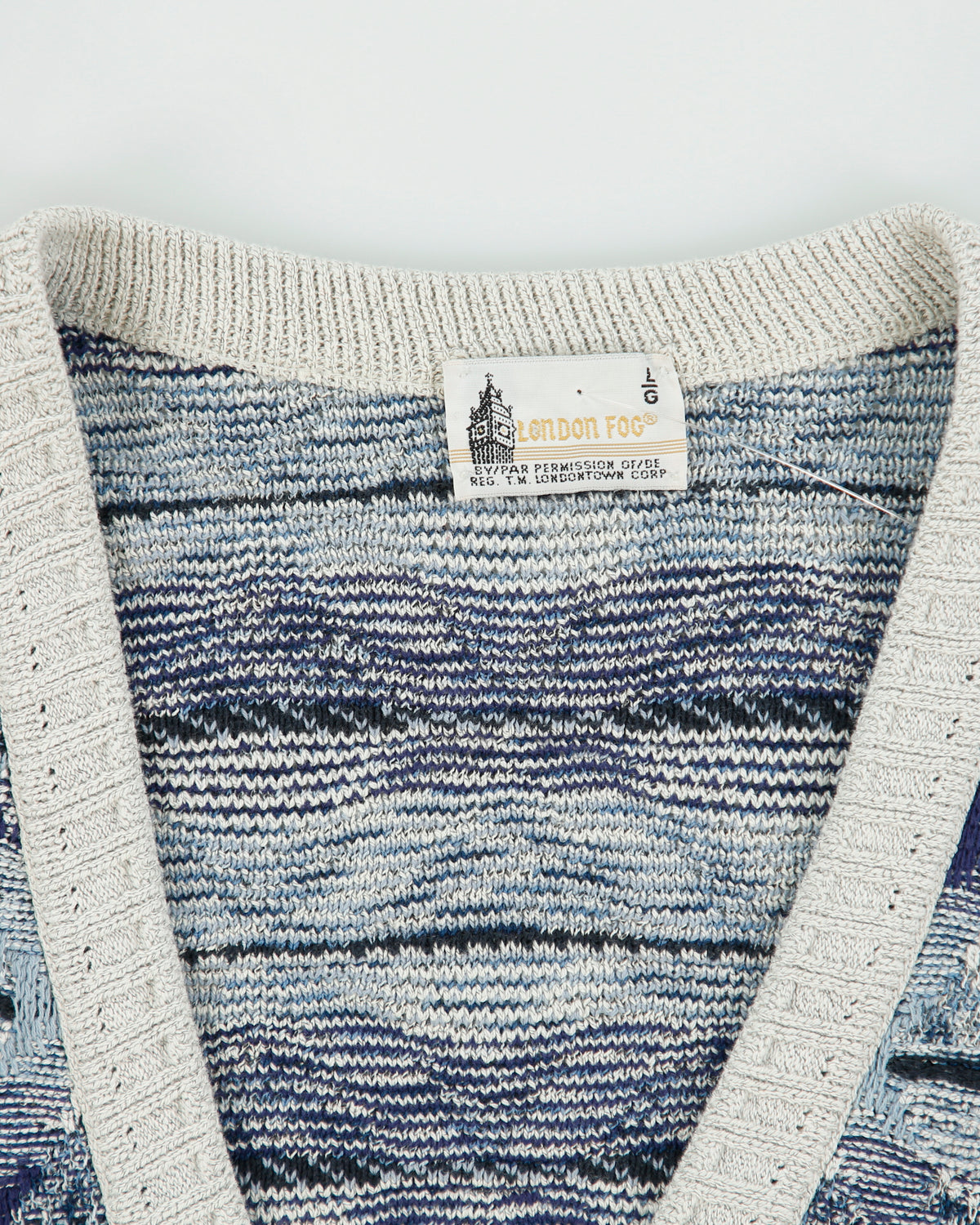Vintage 1990s London Fog Abstract Textured Knit Cardigan - L