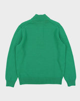 Vintage Polo Ralph Lauren Classic Knit Funnel Neck Quarter-Zip Jumper - L