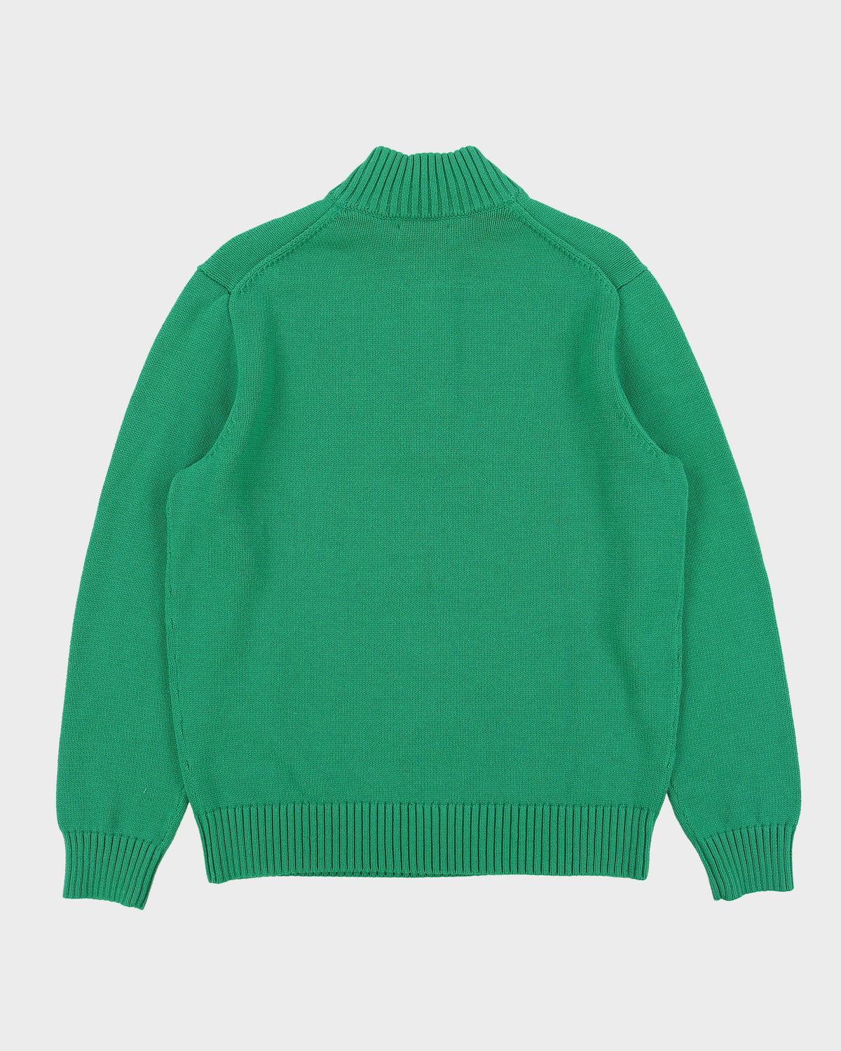 Vintage Polo Ralph Lauren Classic Knit Funnel Neck Quarter-Zip Jumper - L