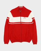 Vintage Kappa Embroidered Stripe Knit Zip-Up Cardigan - XL