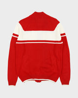 Vintage Kappa Embroidered Stripe Knit Zip-Up Cardigan - XL