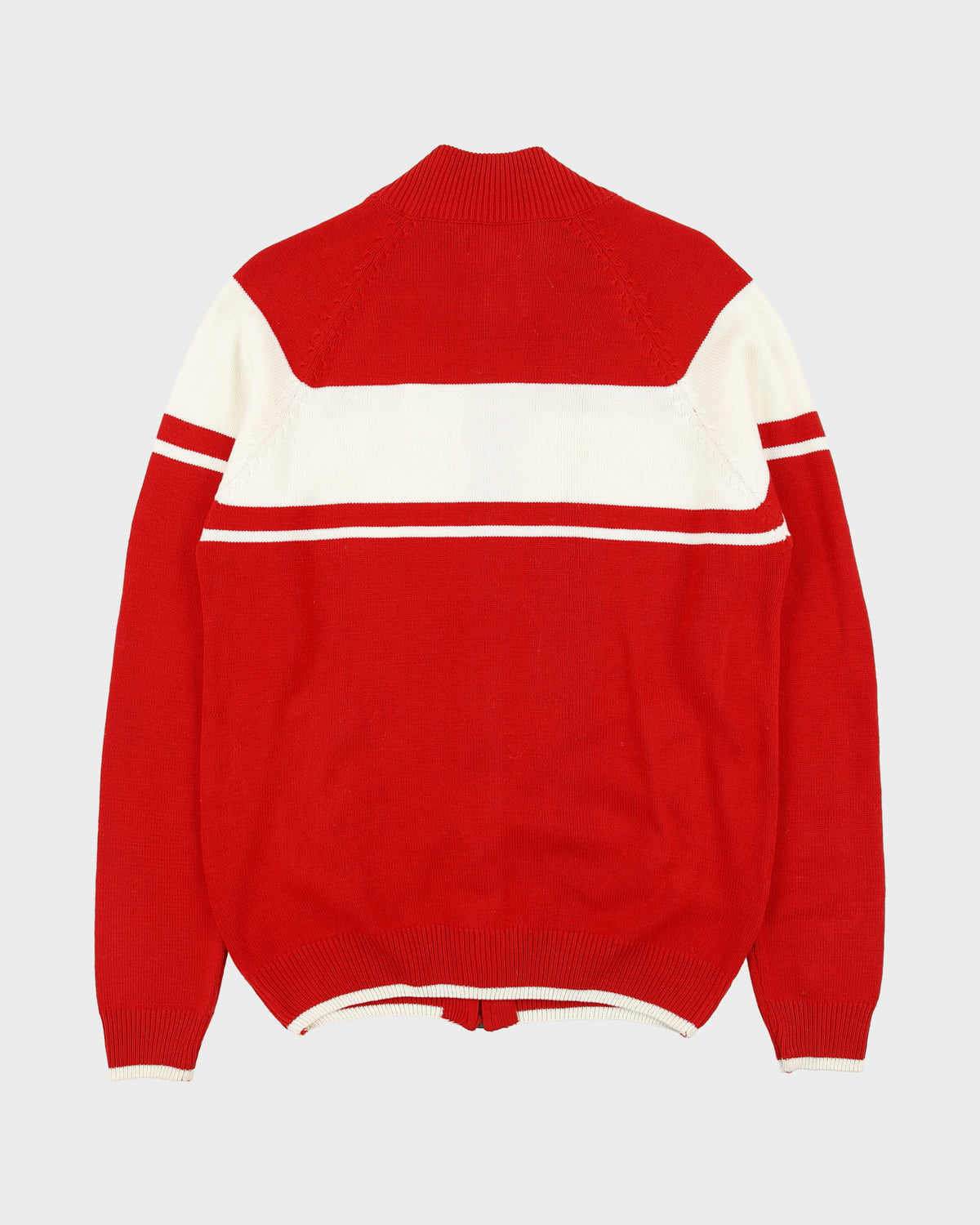 Vintage Kappa Embroidered Stripe Knit Zip-Up Cardigan - XL