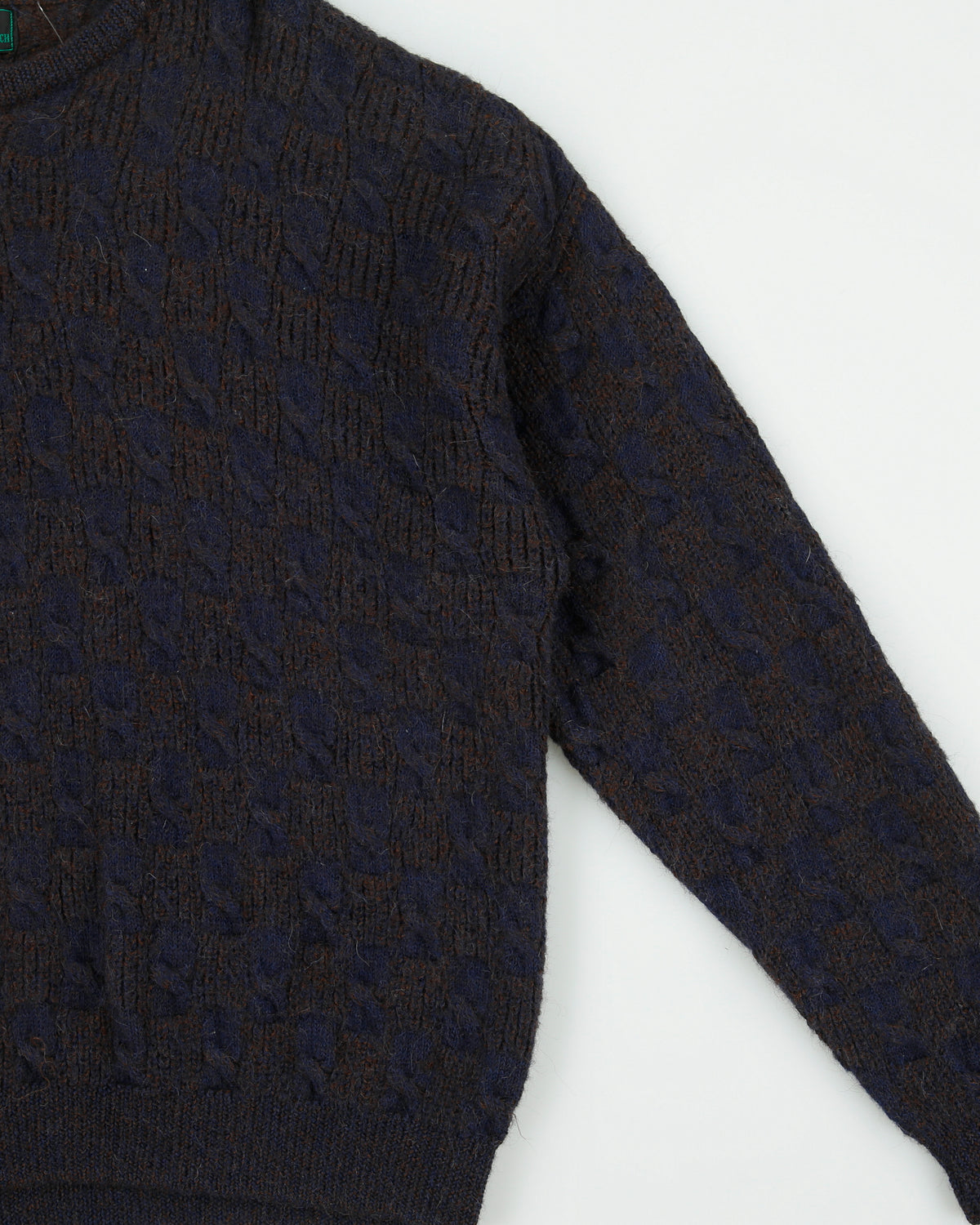Vintage 1980s Abercrombie &amp; Fitch Peruvian Alpaca Woven Knit Chunky Crewneck Jumper - XL