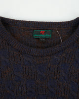 Vintage 1980s Abercrombie &amp; Fitch Peruvian Alpaca Woven Knit Chunky Crewneck Jumper - XL