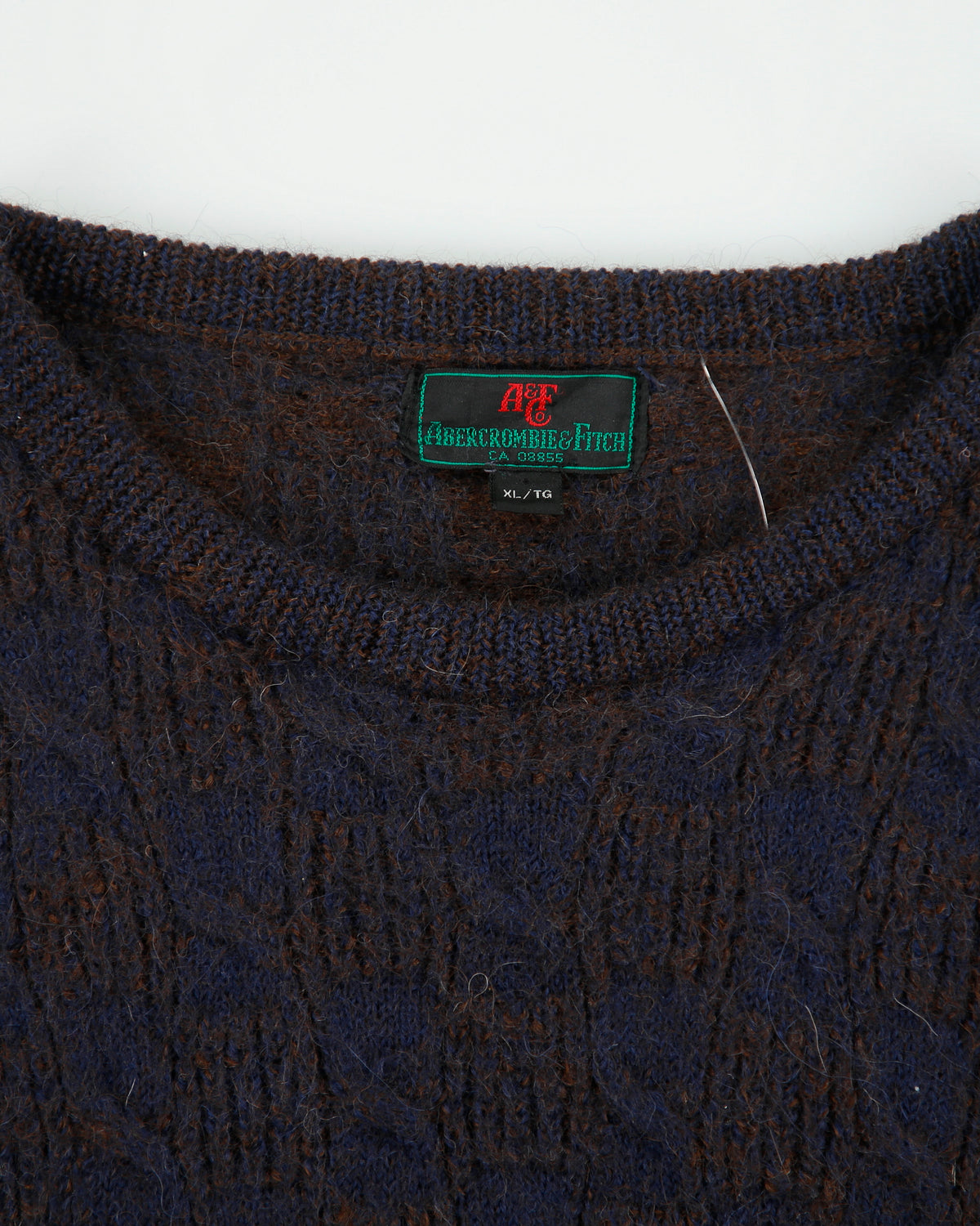 Vintage 1980s Abercrombie &amp; Fitch Peruvian Alpaca Woven Knit Chunky Crewneck Jumper - XL