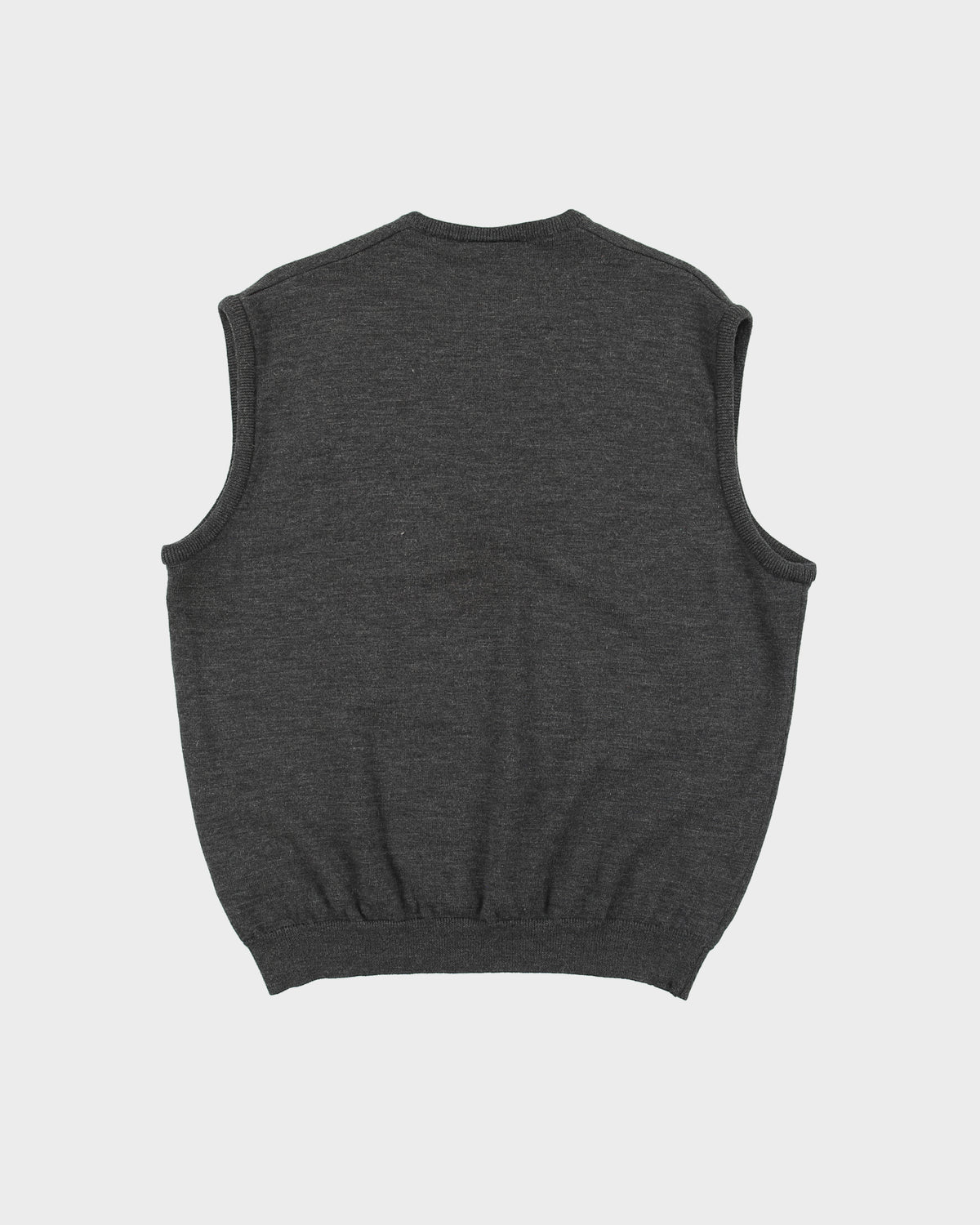 Vintage Y2K 00s Lacoste Marl Grey Wool V-Neck Tank Knit Sweater Vest - XL