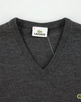 Vintage Y2K 00s Lacoste Marl Grey Wool V-Neck Tank Knit Sweater Vest - XL