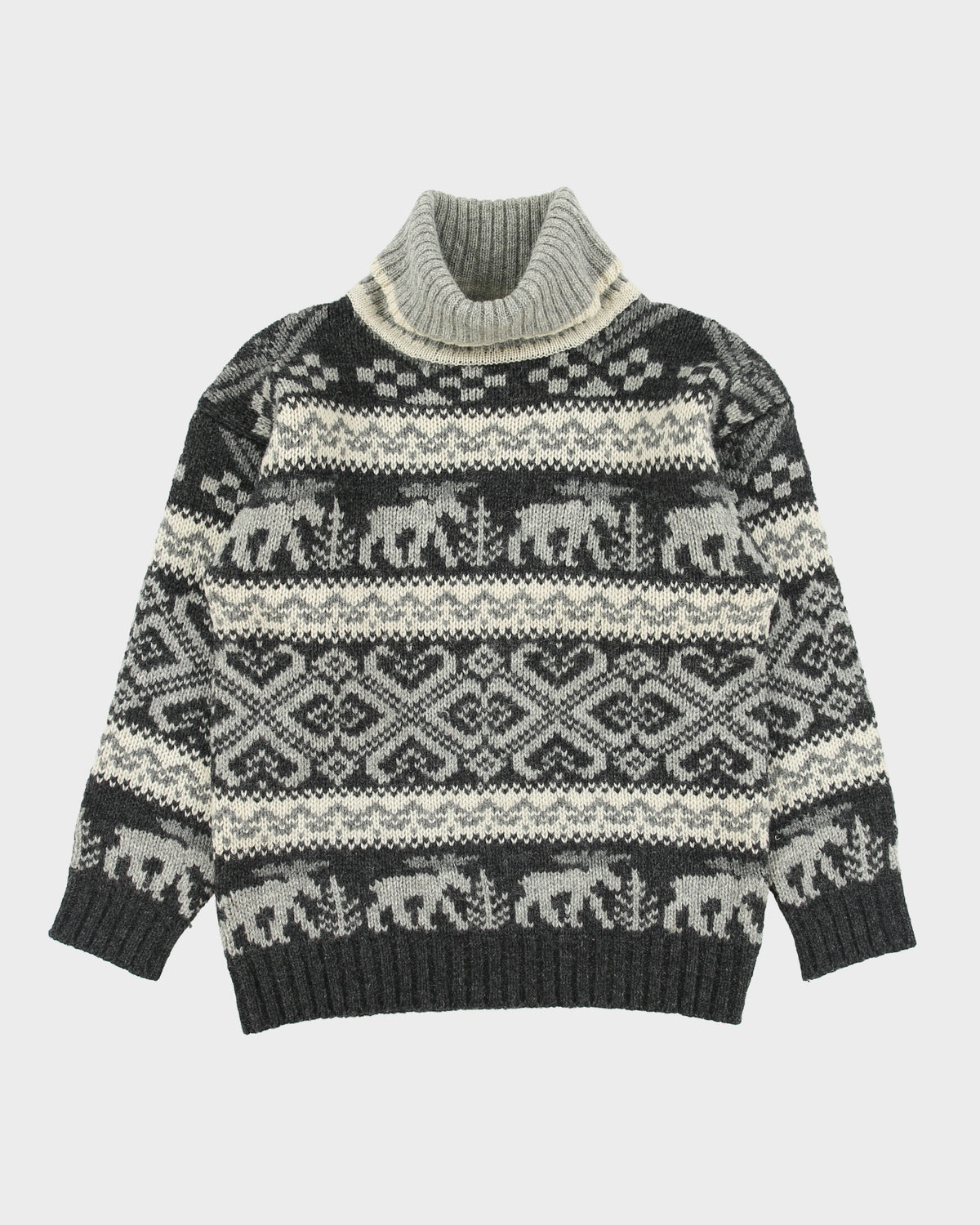 Vintage 1990s Eddier Bauer Wool Roll Neck Knit Jumper - S