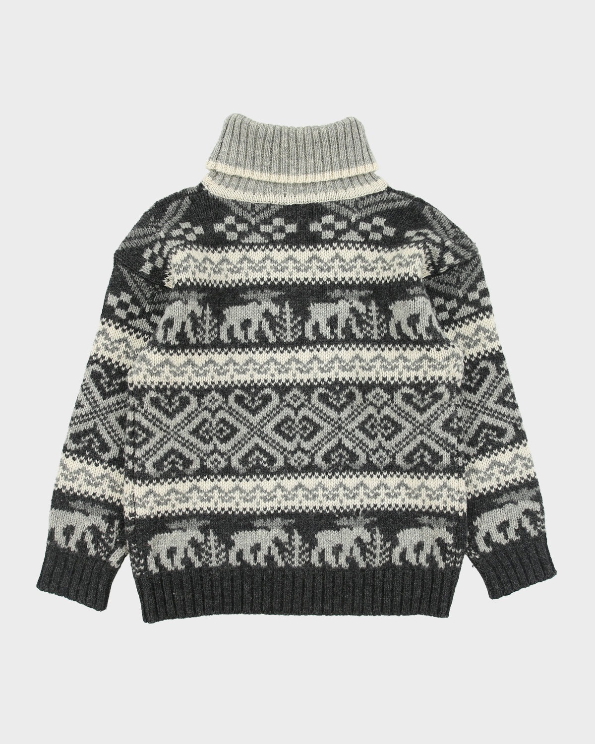 Vintage 1990s Eddier Bauer Wool Roll Neck Knit Jumper - S
