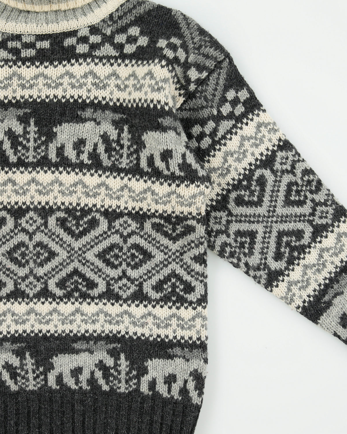 Vintage 1990s Eddier Bauer Wool Roll Neck Knit Jumper - S