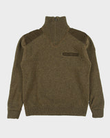 Vintage Fjall Raven Wool Zip Neck Chunky Knit Jumper - L