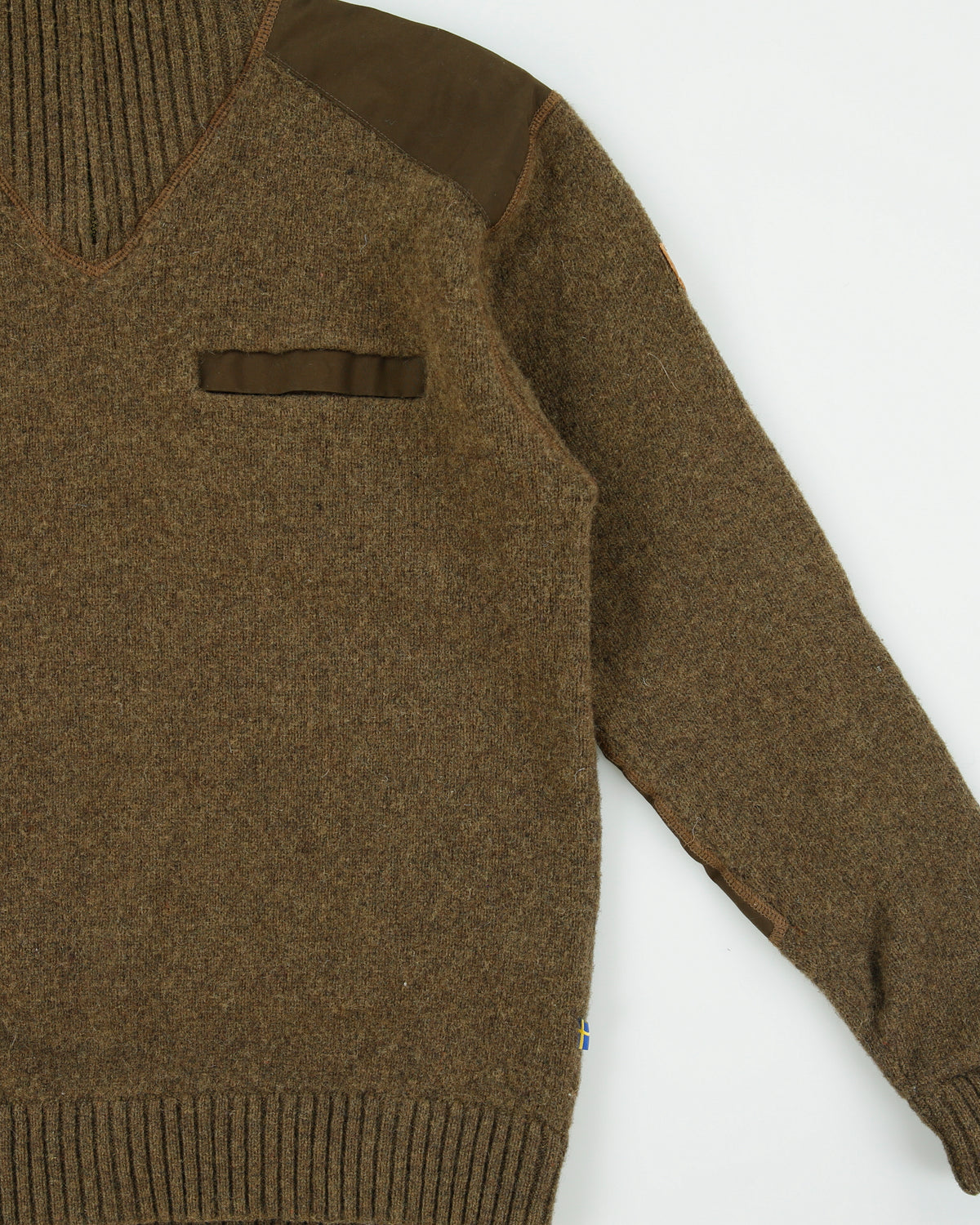 Vintage Fjall Raven Wool Zip Neck Chunky Knit Jumper - L