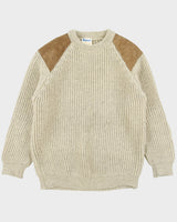 Vintage 1990s Mascot Wool Knit Suede Patch Made In England Chunky Crewneck Jumper - XXL