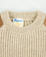 Vintage 1990s Mascot Wool Knit Suede Patch Made In England Chunky Crewneck Jumper - XXL