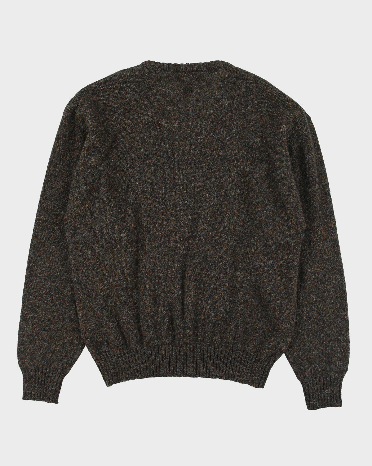 Vintage 1990s Eaton Speckled Wool Knit V-Neck Jumper - XL