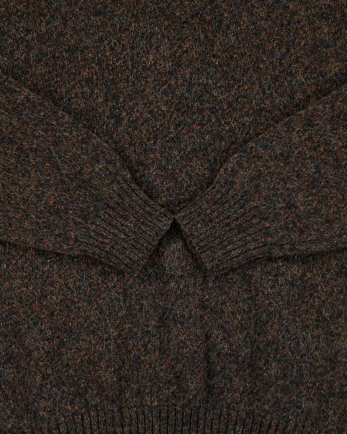 Vintage 1990s Eaton Speckled Wool Knit V-Neck Jumper - XL