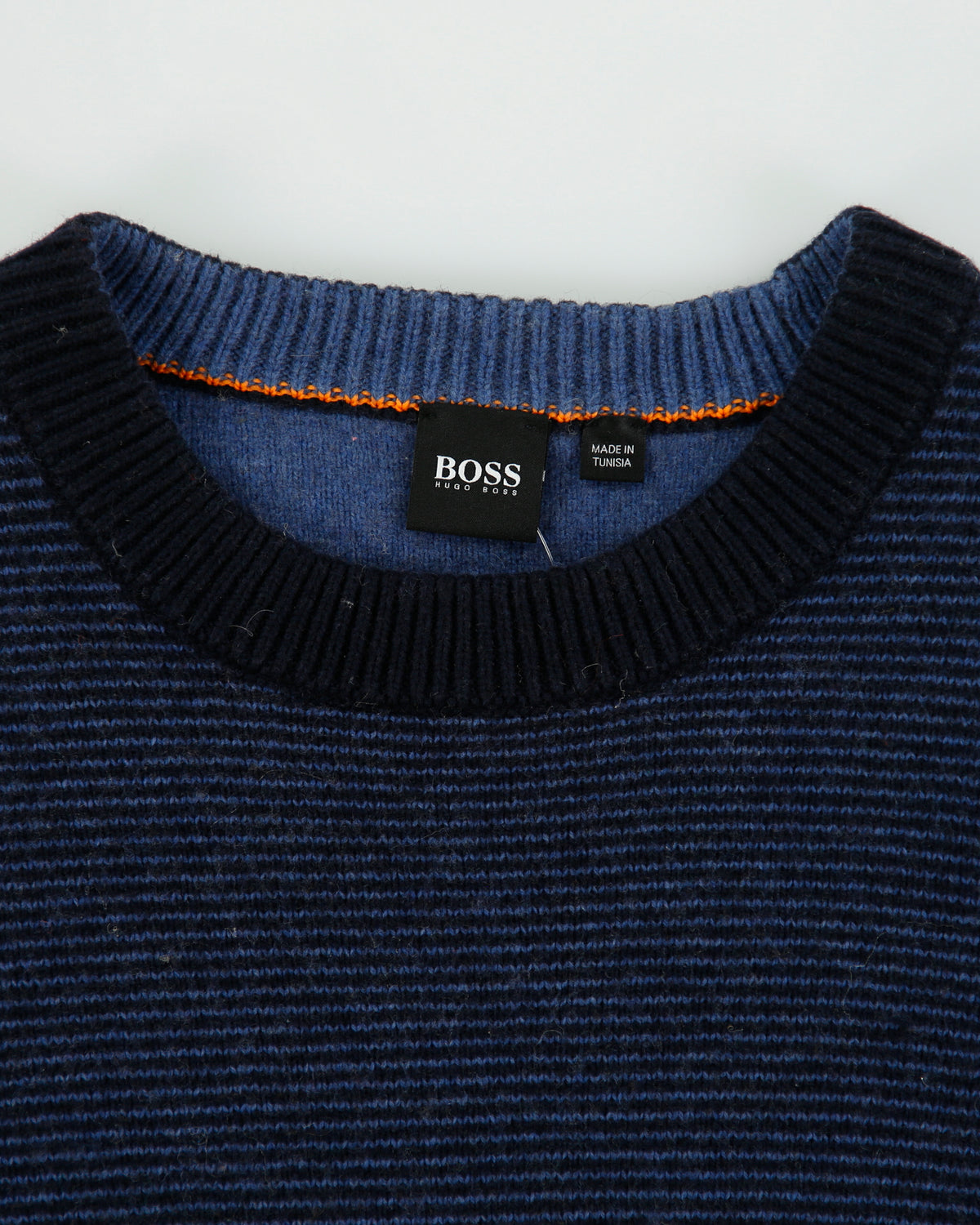 Vintage Hugo Boss Striped Wool Blend Komodoro Knit Crewneck Jumper - L