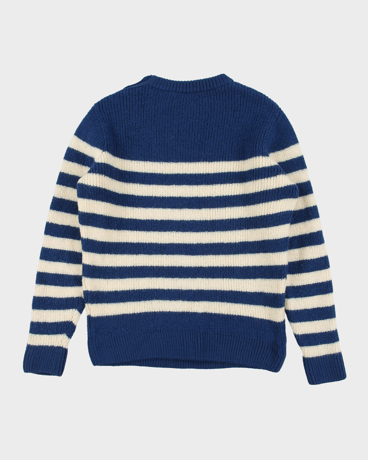 Vintage Lacoste Striped Wool Button Shoulder Chunky Crewneck Knit Jumper - L