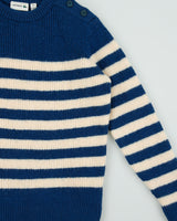Vintage Lacoste Striped Wool Button Shoulder Chunky Crewneck Knit Jumper - L