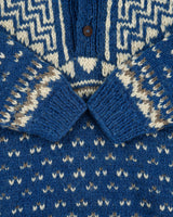 Vintage Namaste Handmade Quarter-Button Super Chunky Wool Jumper - L