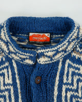 Vintage Namaste Handmade Quarter-Button Super Chunky Wool Jumper - L