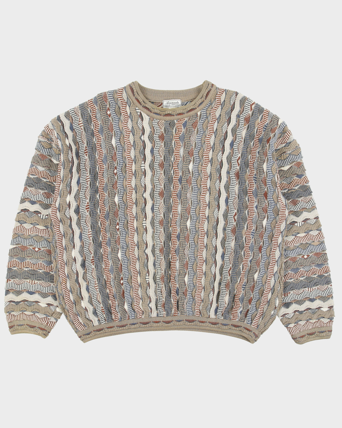 Vintage 1990s Avanzata Interwoven Textured Crewneck Knit Jumper - L