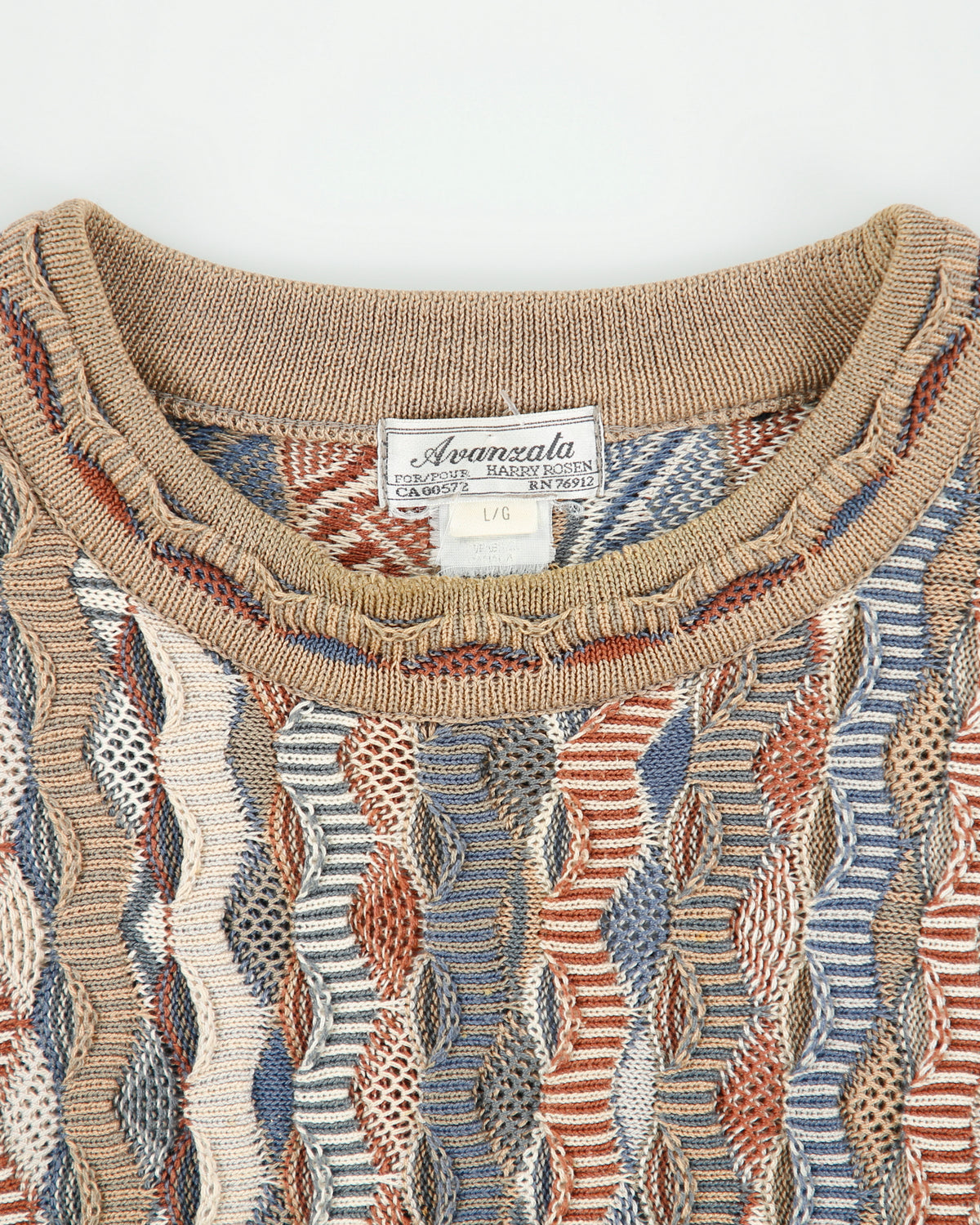 Vintage 1990s Avanzata Interwoven Textured Crewneck Knit Jumper - L