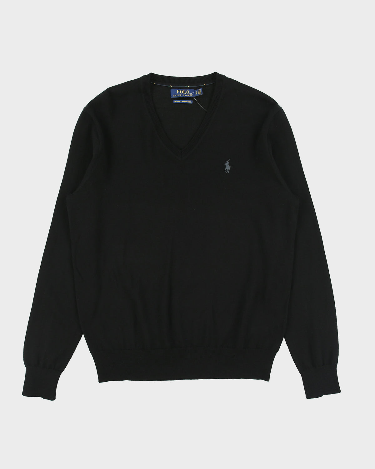 Vintage Polo Ralph Lauren Merino Wool V-Neck Knit Jumper - S