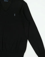 Vintage Polo Ralph Lauren Merino Wool V-Neck Knit Jumper - S