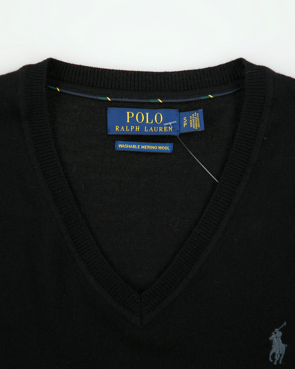 Vintage Polo Ralph Lauren Merino Wool V-Neck Knit Jumper - S