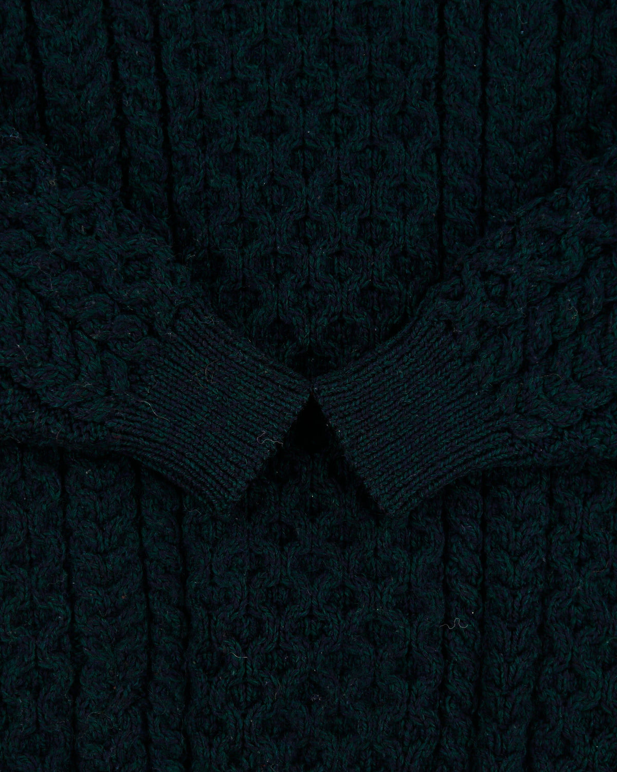 Vintage 1980s Aran Country Speckled Wool Chunky Cable Knit Made In Ireland Crewneck Jumper - M
